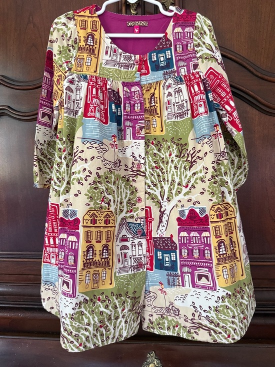 Pink Chicken Other - Pink Chicken Colorful Village Print Tunic Dress Girls Size 6